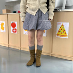 【You Think】十三行ins风时尚松紧腰复古格子百搭显瘦花苞半身裙