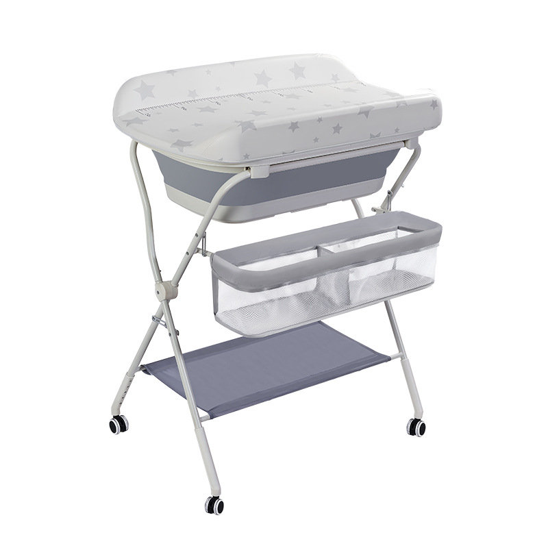 Tabla de pañales tabla de cuidado infantil portátil multifuncional plegable para bañarse tabla de toque de cambio de pañales en la cama del bebé image 6