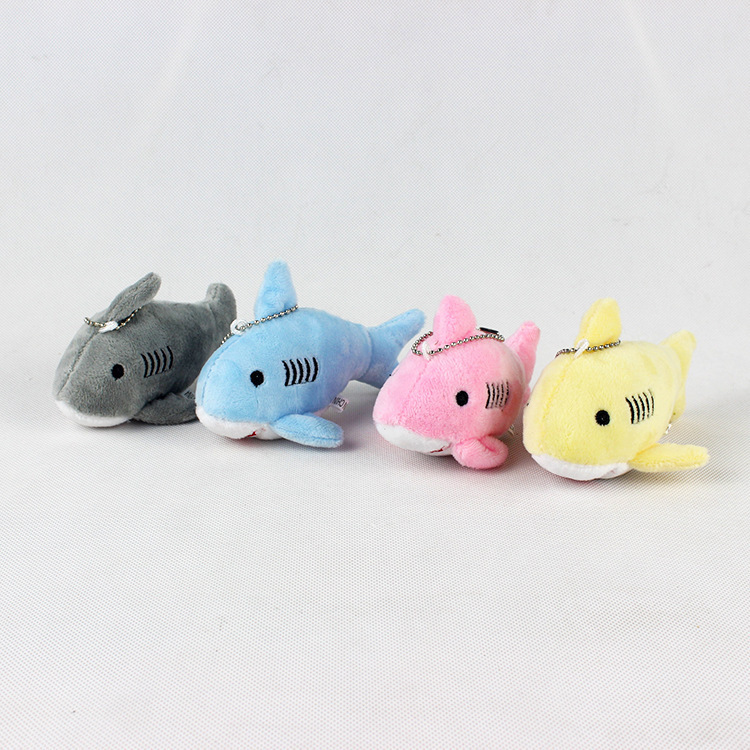 Plush toy factory wholesale shark pendant marine animal shark doll 10cm cartoon small shark gift