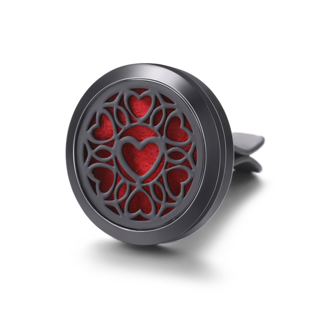 pistola de acero inoxidable negro hueco coche ventilación abrazadera de automóvil perfume árbol de vida automóvil perfume caja de difusión de perfume