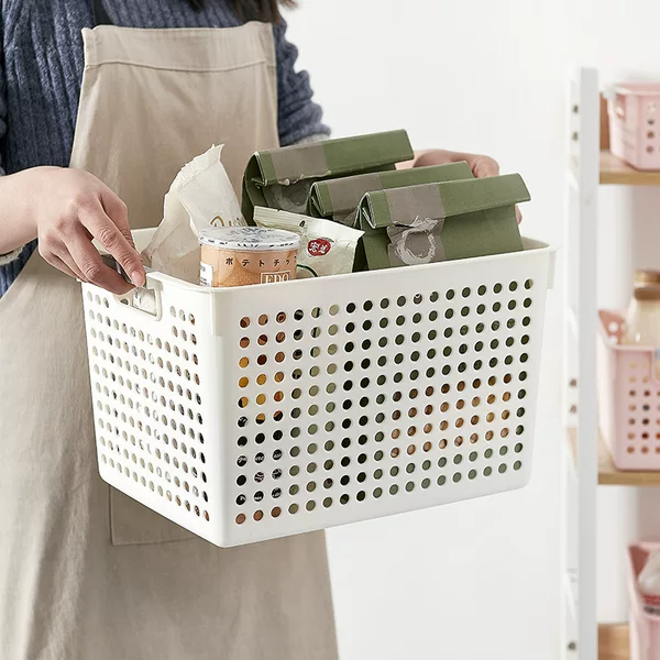 Plastic Storage Box Desktop Kindergarten Book Storage Basket Snacks Sundries Kitchen Storage Box Storage Basket Fruit and Vegetable Basket