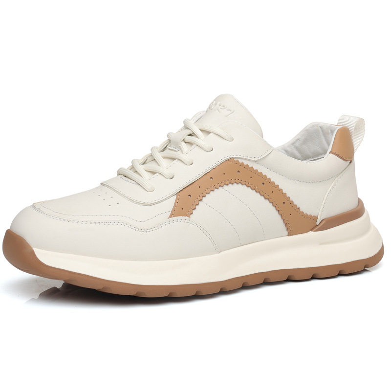 Cabeza de piel de vaca otoño y invierno nuevos zapatos de hombre Gump superligero zapatos casuales de cuero transpirables de moda zapatos deportivos de hombre