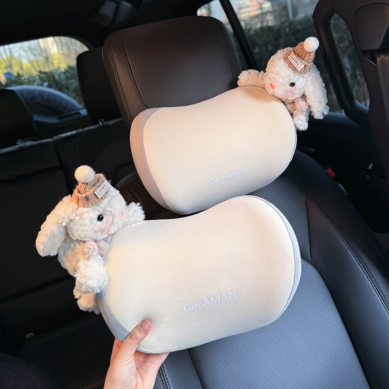 2025 nuevo reposacabezas de automóviles almohada de cuello almohada de asiento de cintura de automóvil adorable creativo algodón de memoria