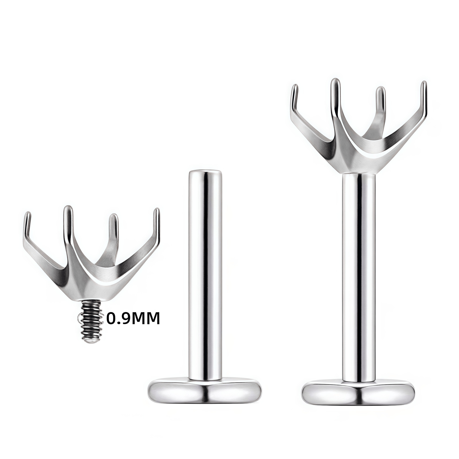F136 Titanium Internal Thread Four-Prong DIY Hollow Cup Lip Stud Ear Bone Stud G23 Titanium Alloy Piercing Jewelry detail image 8