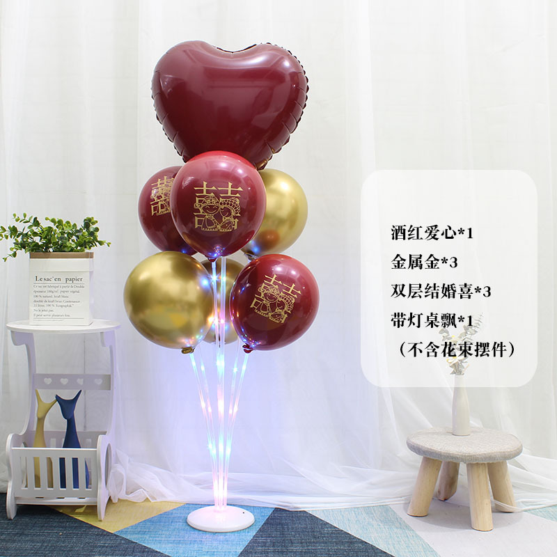 Mesa de piso luminoso con luz flotante Día del niño bebé cumpleaños traje globo decoración la boda partido soporte