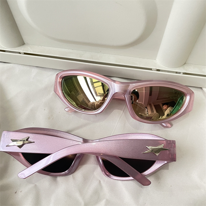 レトロな円枠サングラス紫色のドーパミンギャルメガネ男紫外線防止近視サングラス女性の丸い顔