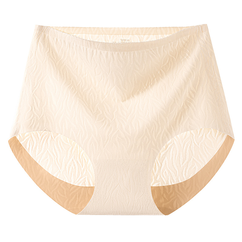 Ropa interior de seda de hielo para mujer, cintura alta sin costuras, abdomen, vientre fuerte, bolsa antibacteriana de algodón puro, glúteos, glúteos, estilo fino de verano