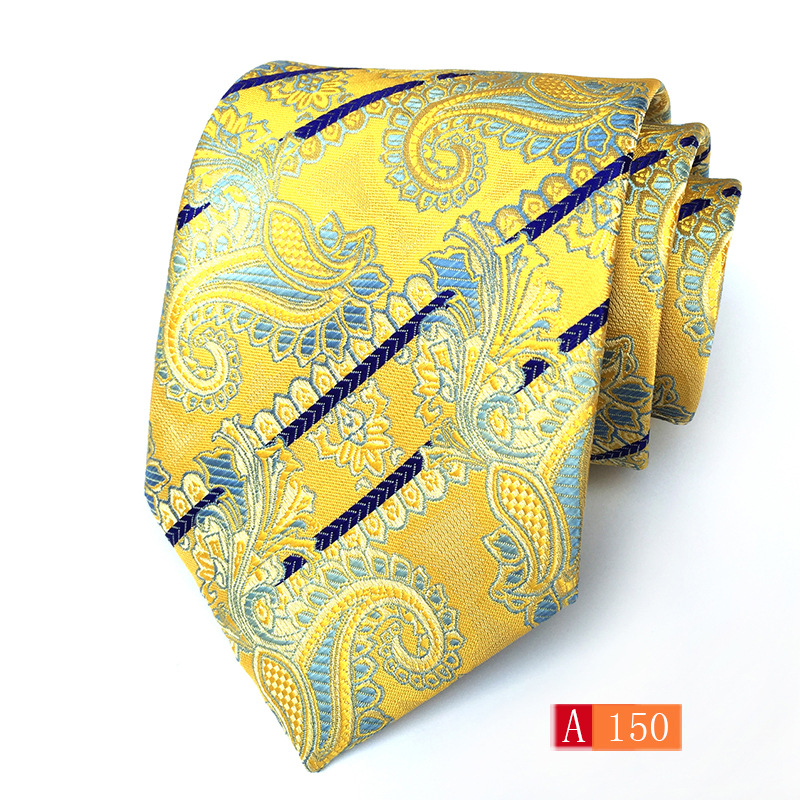 FUENTE fabricante poliéster jacquard material de los hombres corbata flor grande oreja moda corbata de moda en stock al por mayor