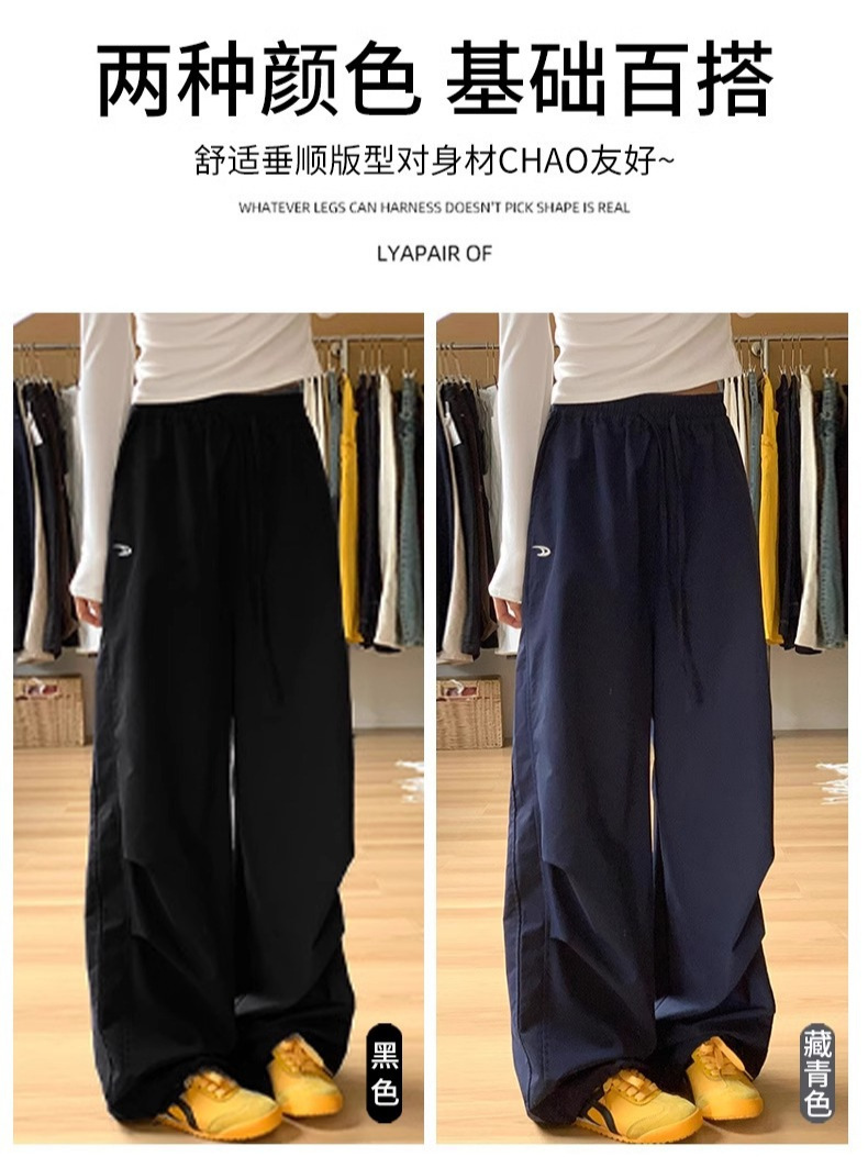 アメリカンスタイルの女性用オーバーオール 2025 春夏新作 ゆったりストレート カジュアル 速乾 小柄 刺繍 ワイドパンツ