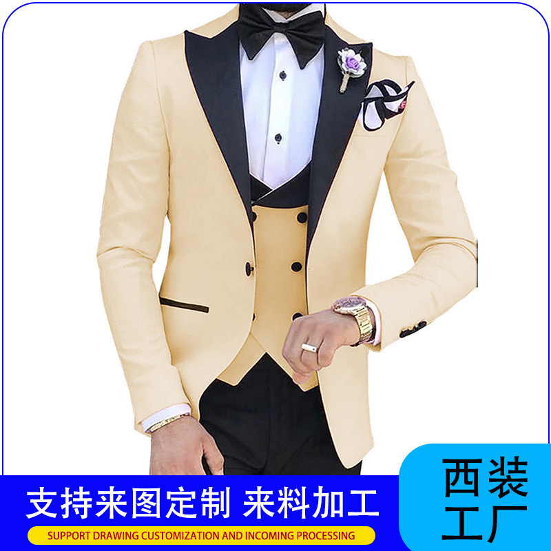 Cross-border Explosions Men's Suit Three-piece Banquet Dress Suit Men's Factory Suit