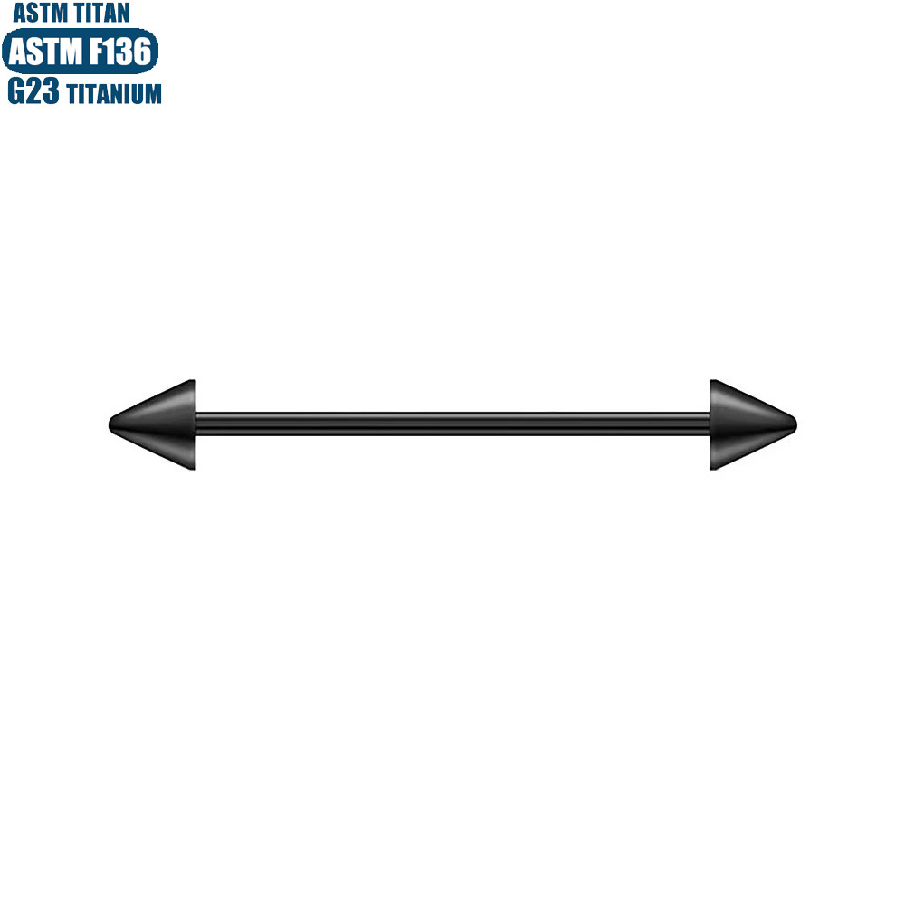 F136 Titanium Alloy Lip Nail Pointed Cone Straight Bar Tongue Nail Internal Spiral Piercing Jewelry Tragus Earring detail image 9