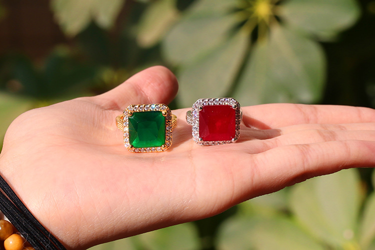 Fashion Gold-plated Diamond Gemstone Ring Wholesale 