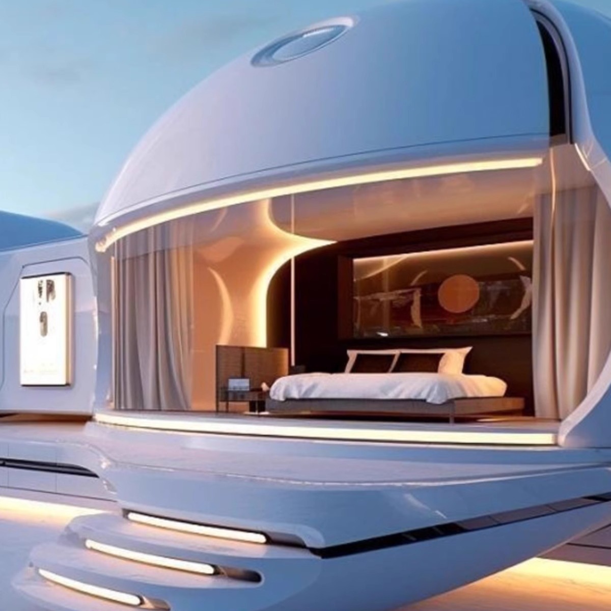 Residencia al aire libre cápsula de manzana cápsula espacial sala de tablero móvil contenedor sala de exposiciones móvil lugar escénico actividad de salón