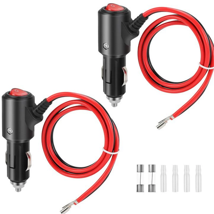 Автомобильный прикуриватель вилка с проводом и переключателем светодиодный индикатор чистой меди высокой мощности автомобильный 12V24V шнур питания