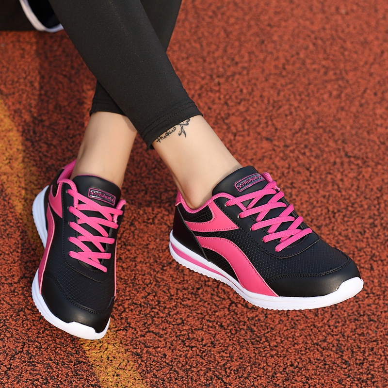Damen-Laufschuhe, Lederschuhe, Tennisschuhe, Sneakers, Mesh, Fußgewölbeunterstützung, Stoßdämpfung, leicht zu reinigende Schuhe_voghion.com