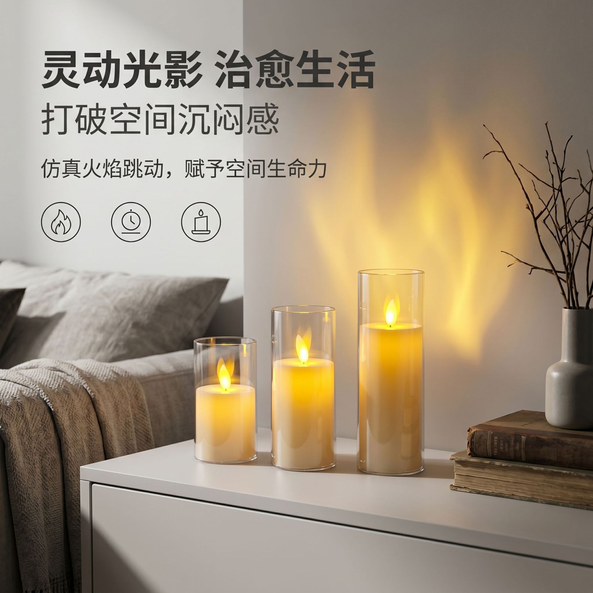 LED Electronic Candle Light - Realistic Fake Candle Wedding Photography Decoration Candle Ambiance Light Outdoor Lighting Lamp