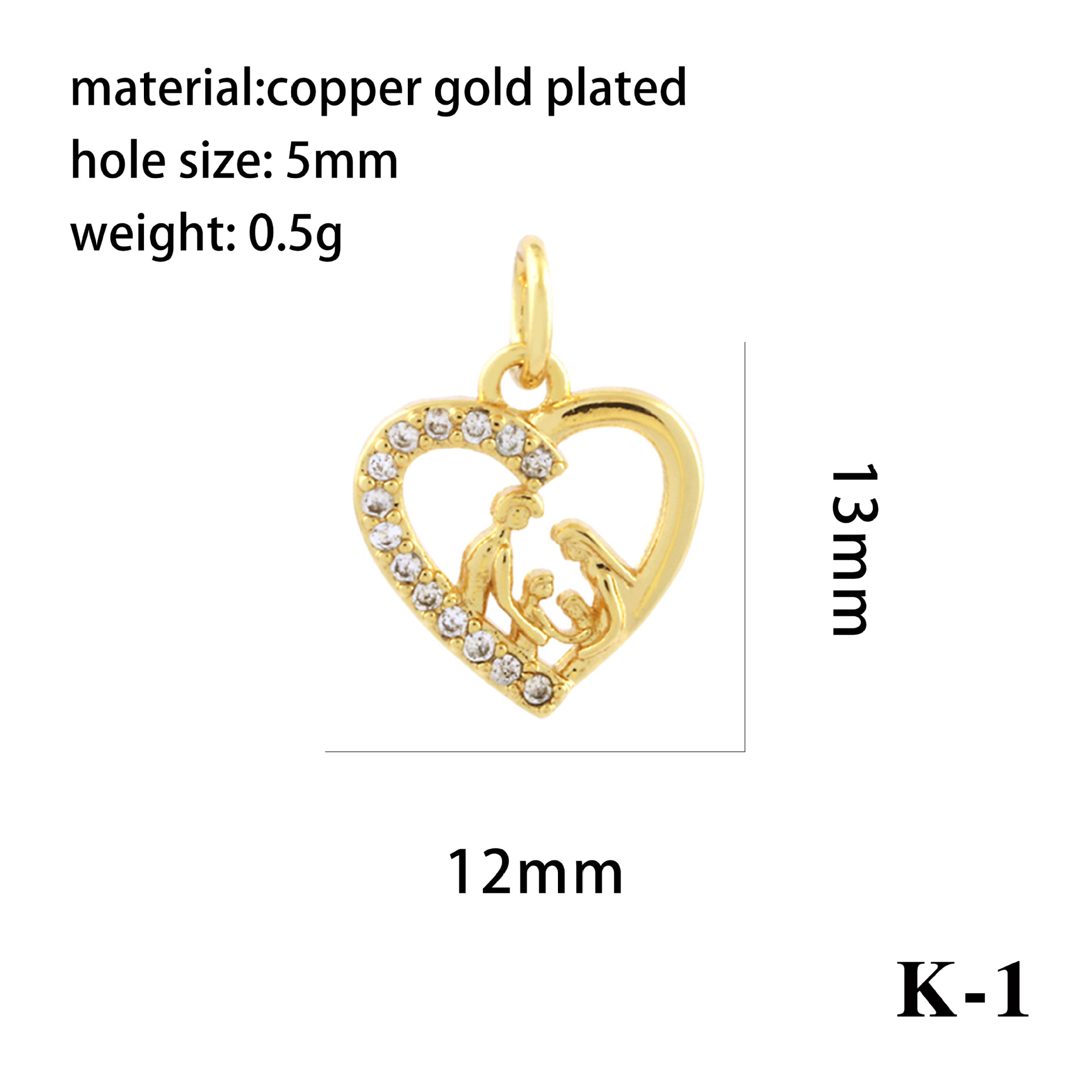 1 Piece Copper Zircon 18K Gold Plated Plating Inlay Pendant display picture 13