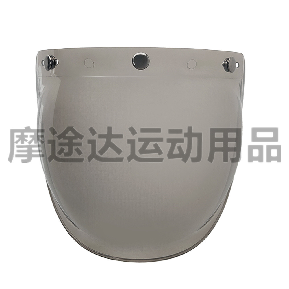 Retro Motorcycle Helmet Lens with Curved Surface, Three-Button Bubble Mirror, Multi-Color Windproof and Uv Protection Shield