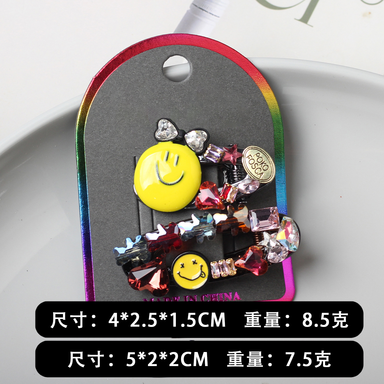 Corea Dongdaemun Symphony Flash Diamond Personalidad Chica Clip lateral Mujer Advanced Sweet Love Tarjeta lateral image 7