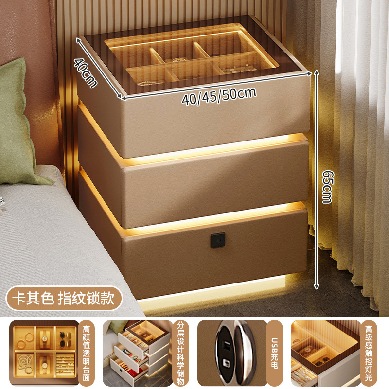 2024 nueva meseta de cabecera lujosa luz de lujo de alto nivel lámpara de cinta de vidrio cama principal precio de alta red armario de almacenamiento