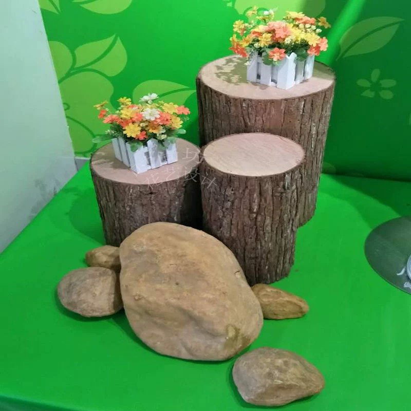 Имитация кучи дерева, деревянная куча, поддельная куча бревен, круглый деревянный пирс, забор, магазин одежды, ресторан, окно, цветок, реквизит для художественного оформления