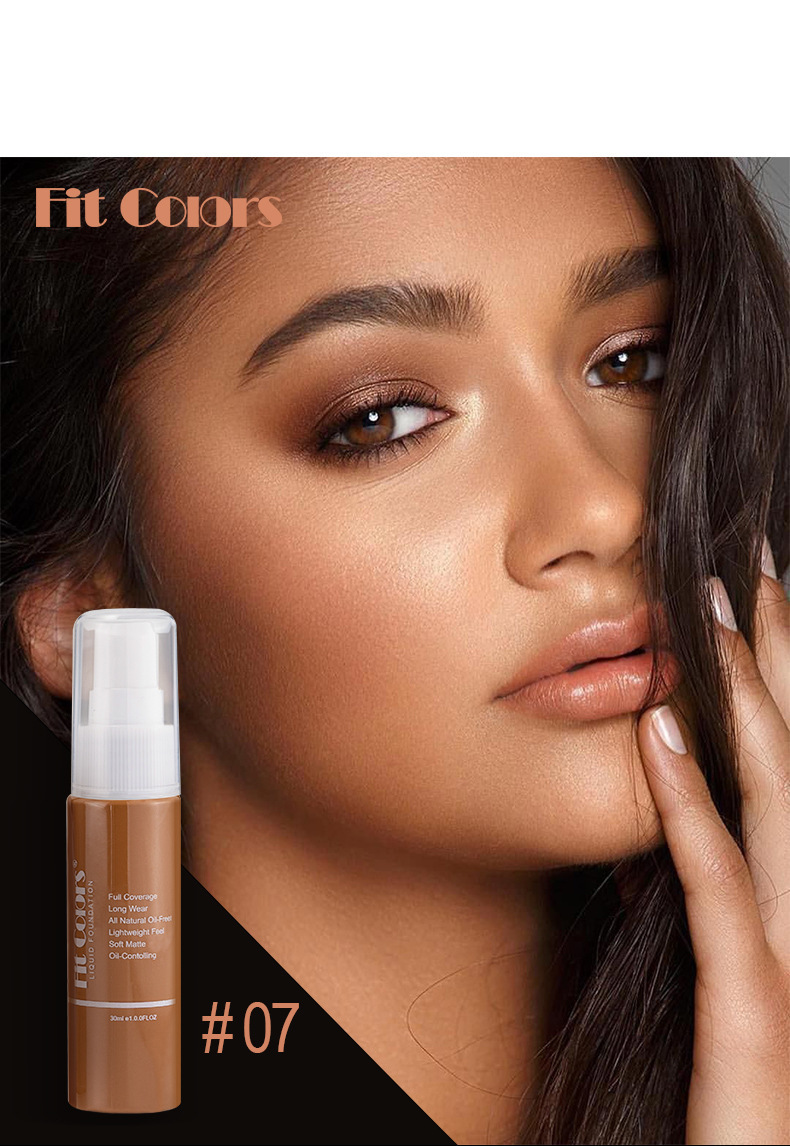 Fit Colors 8-color foundation is easy to push away, holding makeup, matte, concealer, face repairing, liquid foundation,_voghion.com