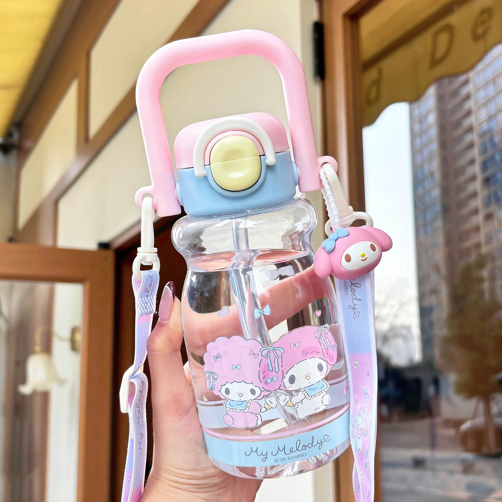 Sanliogou taza de agua para niños verano nuevo tipo de taza de paja de doble bebida de gran capacidad para estudiantes en la escuela especial hervidor de agua de tramo inclinado