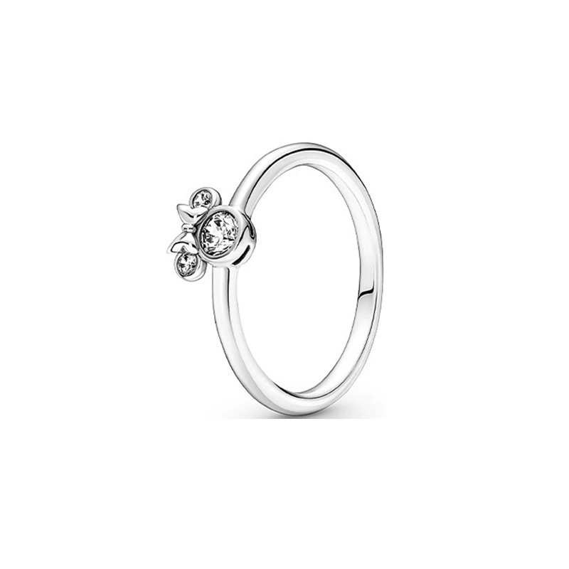 Panjiadorla white copper silver -plated ring new style shining wishes bone angel wing, Minnie rings European and American rings