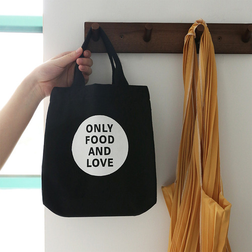 Simple ins style new lunch bag drawstring lunch insulated meal bag canvas water-repellent practical picnic bag