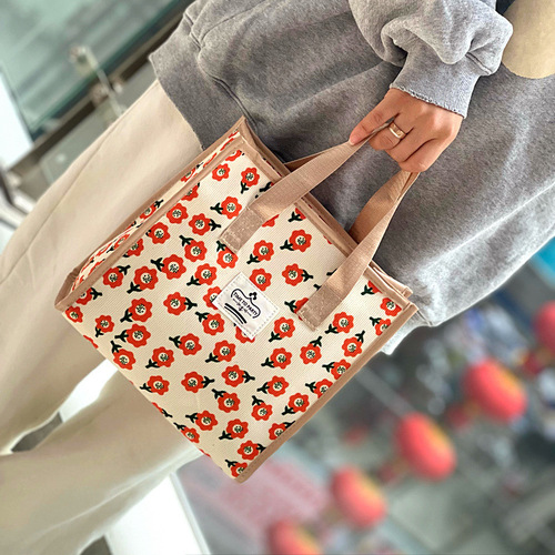 New Korean small fresh large-capacity aluminum foil paper insulation work hand carry snack lunch box bag mommy bag toiletry bag