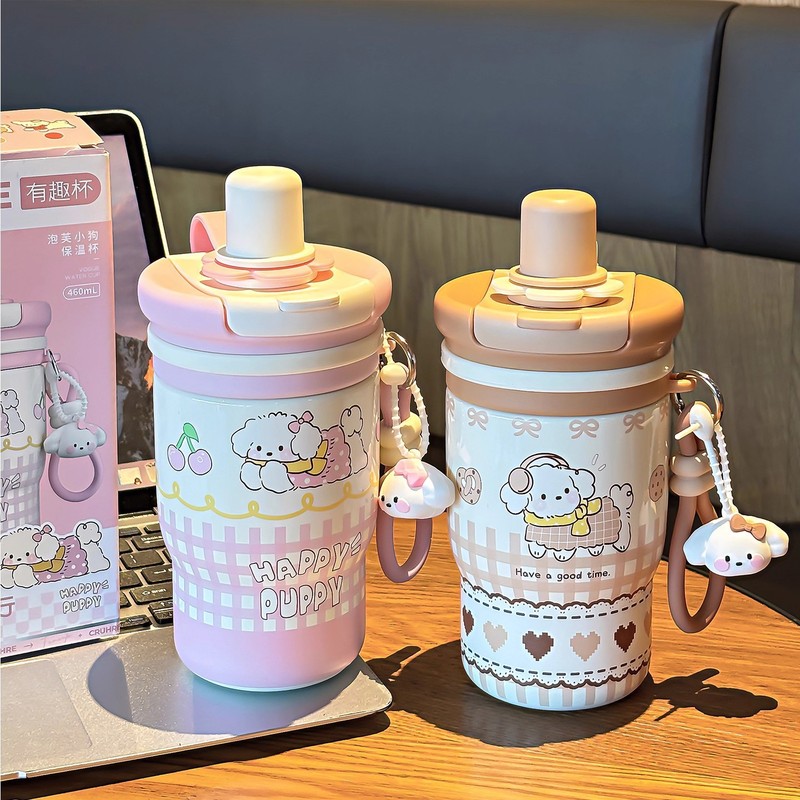 可爱儿童保温杯 女生大容量吸管杯316不锈钢高颜值学生上学专用杯|undefined