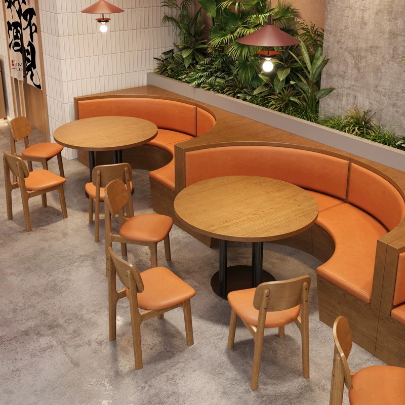 Hong Kong-style tea restaurant and breakfast shop sofa tables and chairs, wall-mounted booth sofa chairs, commercial theme restaurant and hotel tables and chairs
