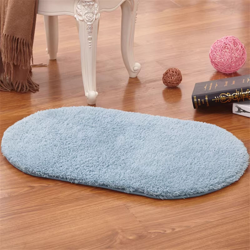 Thickened Oval Bathroom Door Absorbent Floor Mat Bedroom Entrance Non-Slip Kitchen Bathroom Entrance Door Mat