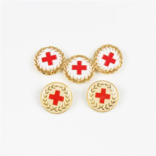 红十字徽章胸章胸牌加厚别针款蝴蝶扣款滴胶工艺安全扣磁扣