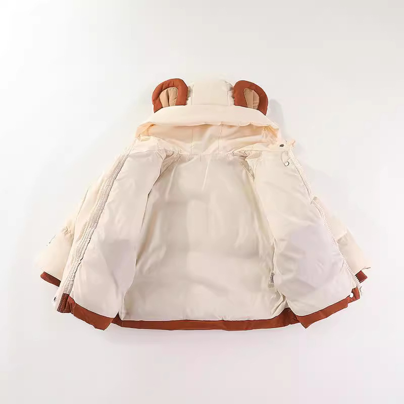 Amazon ropa para niños 2024 nuevos niños chaqueta acolchada de algodón de dibujos animados de estilo coreano para niños y niñas