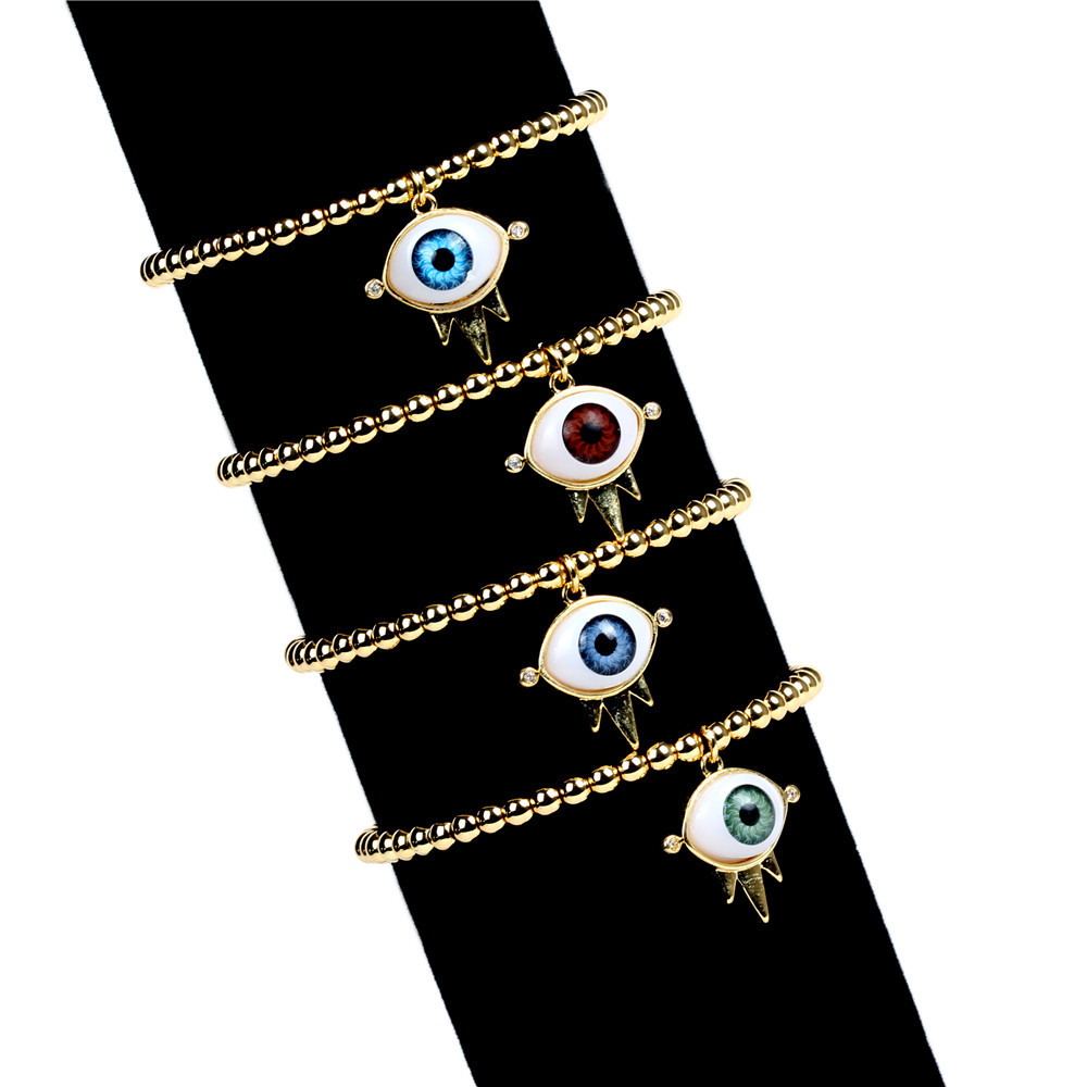 Punk Devil Eyes Diamond Copper Necklace Earrings Set Jewelrypicture12