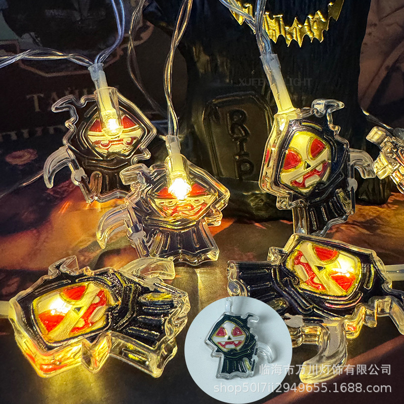 2025新型LEDクモ魔女ハロウィーン装飾灯パーティー鬼屋カボチャ雰囲気灯|undefined