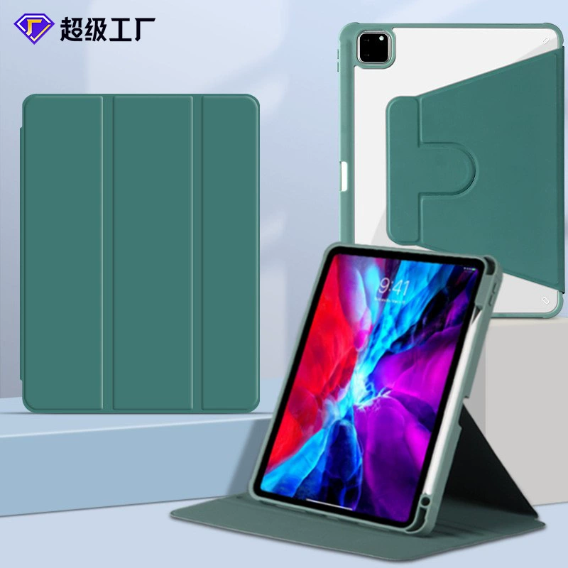 Вращающийся акриловый чехол для iPad 10-го поколения с держателем пера, поворот на 360°, вращающийся кожаный чехол Air4/5Pro 12.9 дюйма
