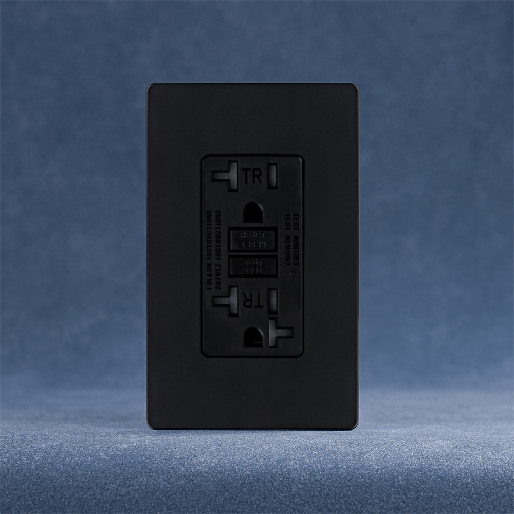 Serie norteamericana estándar americano americano 20AGFCI con panel sin tornillos toma de fuga 15A puerta de protección 125V UL