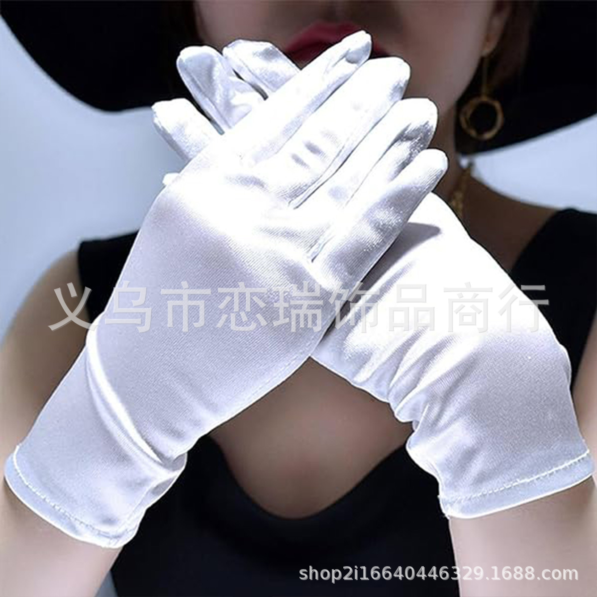 Vestido de color sólido guantes satin guantes de novia guantes de Halloween maquillaje fiesta damas guantes cortos
