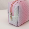 Polyurethane three dimensional small cosmetic bag, handheld small bag, organizer bag to go out for traveling, gradient