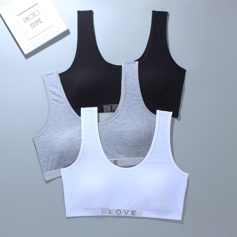 Girls' Bra Development Period Plus Size Cotton for Chubby Girls Foreign Trade Vest Style 60-90kg Large Underwear for High School Students