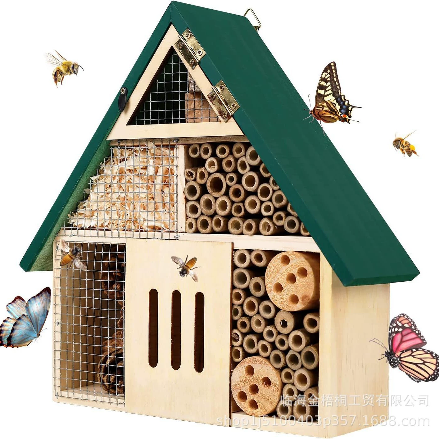 Сад Открытый Деревянный Дом Насекомого Пчелиный Дом Висячий Насекомое Отель Дом Бабочки Плавающий Насекомое Бенефициар Насекомое Бамбуковое Украшение