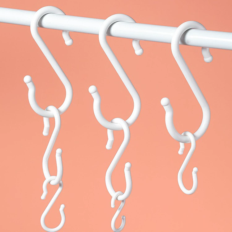 Японский КМ пластиковый S-образный крючок без перфорации кухня ванная комната S крючок с мягкой головкой шкаф бытовой крючок против падения