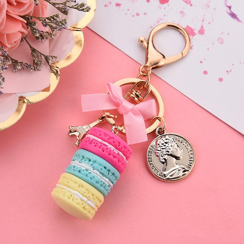 34g Weight Cute Color Block Resin Women's Bag Pendant Keychain