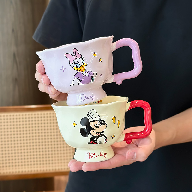Mickey Mouse para niños tazas de agua casera tazas de desayuno de cerámica tazas lindas tazas de café de oficina dormitorio