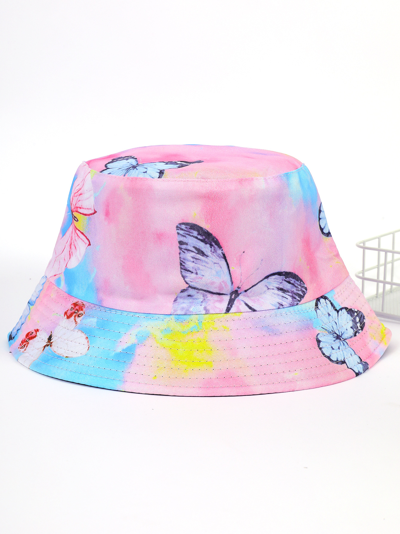 Nuevo patrón impreso sombrero de pescador teñido con lazo de doble cara sombrero de lavabo para hombres y mujeres de verano al aire libre protección solar sombrero para el sol image 7