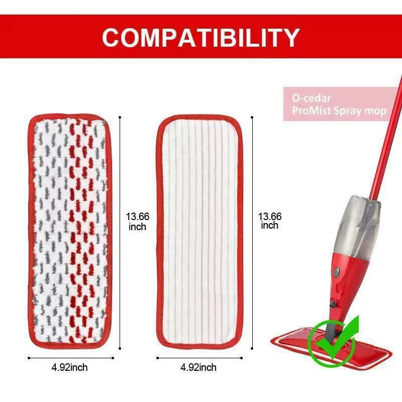 Compatible with O Cedar Microfiber Spray Flat Mop Replacement Pads, Household Hook-And-Loop Mop Accessories Compatible with O Cedar Microfiber Spray Flat Mop Replacement Pads, Household Hook-And-Loop Mop Accessories