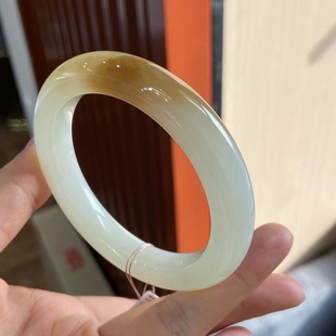 Jinyutang Xinjiang Exquisite Hetian Jade Sugar White Jade Bracelet Old Pit Material with Good Oiliness and Diverse Circles