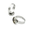Adjustable ring stainless steel, 10mm, with gem, wholesale